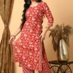 Red On Red Sanganeri Printed Kurta Set